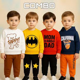 New Trendy Boys and Girls Top Sweatshirts Hoodies and Bottom Trousers FullPants Kids clothing sets COMBO of 4 Dress pack for Winter