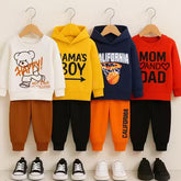 New Cotton Printed Top Hoodies and Bottom Trousers pack of 4 Dress Kids Clothing sets for winter use