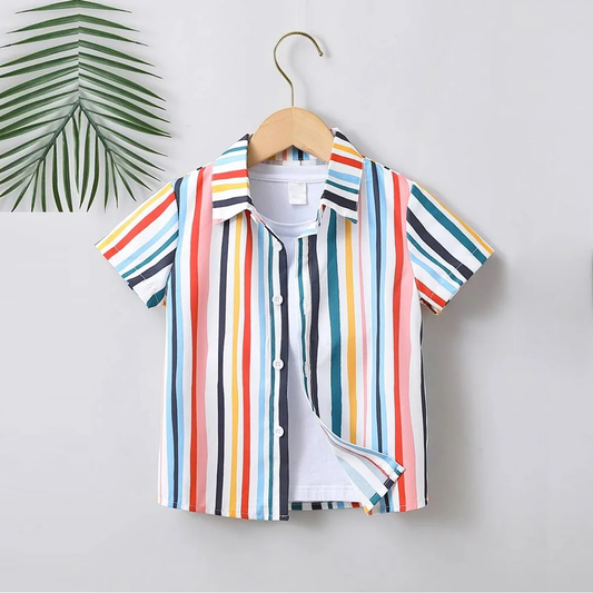 Stylish New Colourful Ghost Graphic Designer Button Front of ((Combo pack For 6)) Shirt For Boy