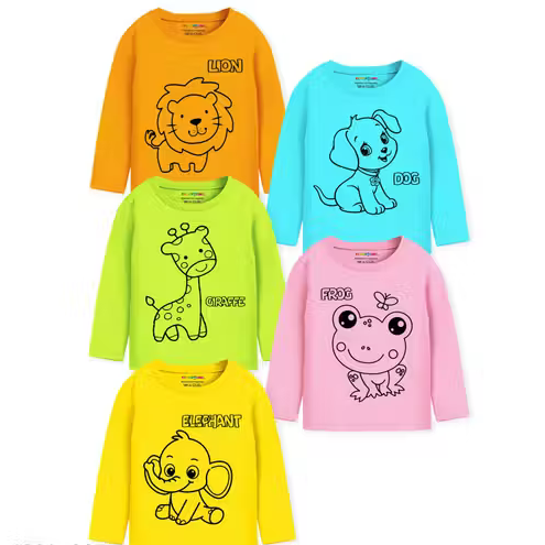 Trampoline Boys Graphic Print Full Sleeve T-Shirts Pack of 5