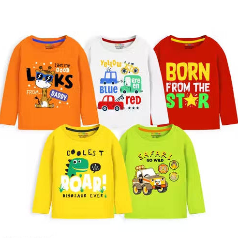 Trampoline Kid's Printed Multicolor Tshirts & Polos (Pack Of 5)